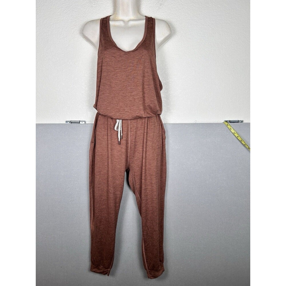 Vuori Women's brown Jumpsuit Dreamknit Size Large Drawstring Waist Joggers
